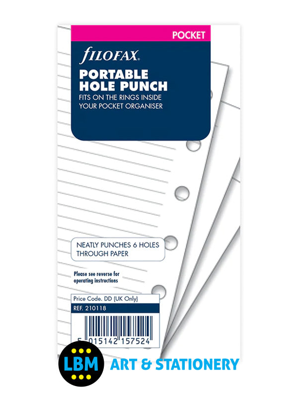 Filofax - Pocket size Portable 6 Six Hole Punch Insert Organiser Refill 210118 - LBM Art & Stationery Store