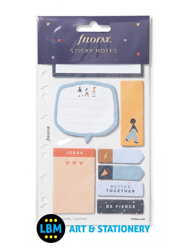 Filofax - Together Assorted Sticky Note Set Personal A5 Multifit Refill 132806 - LBM Art & Stationery Store
