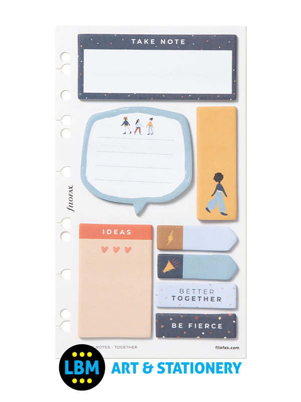 Filofax - Together Assorted Sticky Note Set Personal A5 Multifit Refill 132806 - LBM Art & Stationery Store