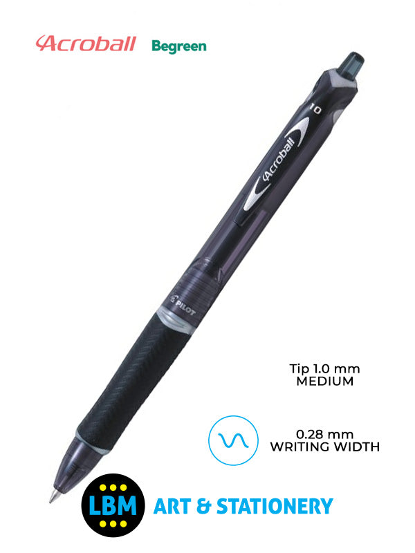 Pilot - Acroball Begreen Retractable Ballpoint Pen - Choose Colour - BAB-15F-BG / M-BG - LBM Art & Stationery Store