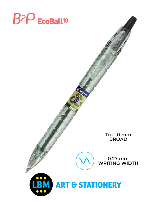 Pilot - B2P Ecoball 10 Ballpoint Pen - Choose Colour - BL-B2PEB-BG - LBM Art & Stationery Store