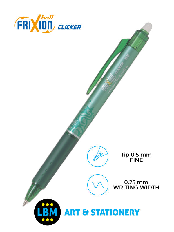 Pilot - FriXion Ball Clicker Erasable Rollerball Pen 0.5mm Tip - Choose Colour - BLRT-FR5 - LBM Art & Stationery Store
