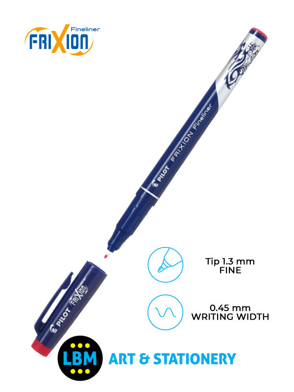 Pilot - FriXion Erasable Fineliner Pen 1.3mm Tip - Choose Colour - SW-FF - LBM Art & Stationery Store