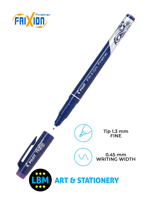 Pilot - FriXion Erasable Fineliner Pen 1.3mm Tip - Choose Colour - SW-FF - LBM Art & Stationery Store