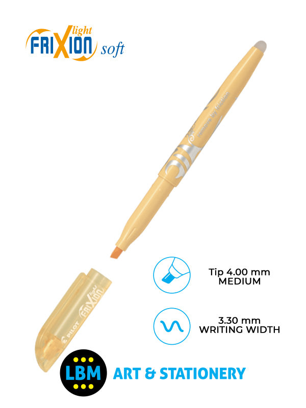 Pilot - FriXion Light Soft Erasable Highlighter Pen 4.0mm Tip - Choose Colour - SW-FL-SOFT - LBM Art & Stationery Store