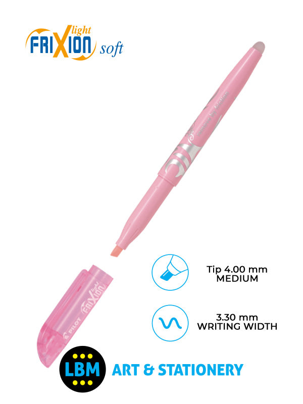 Pilot - FriXion Light Soft Erasable Highlighter Pen 4.0mm Tip - Choose Colour - SW-FL-SOFT - LBM Art & Stationery Store