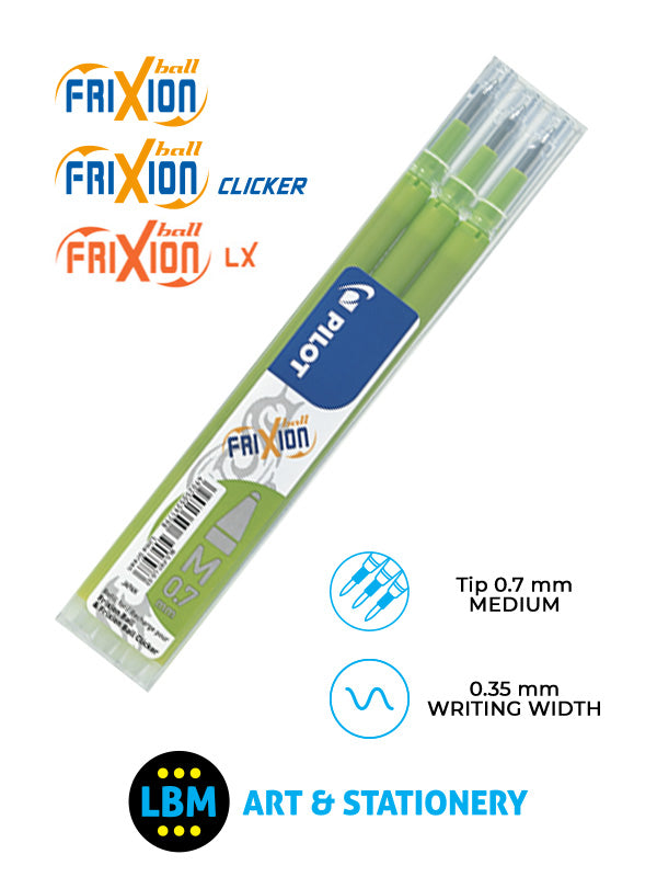 Pilot - Frixion Ball / Ball Clicker / Ball LX Refills 3-Pack 0.7mm Tip - Choose Colour - BLS-FR7 - LBM Art & Stationery Store