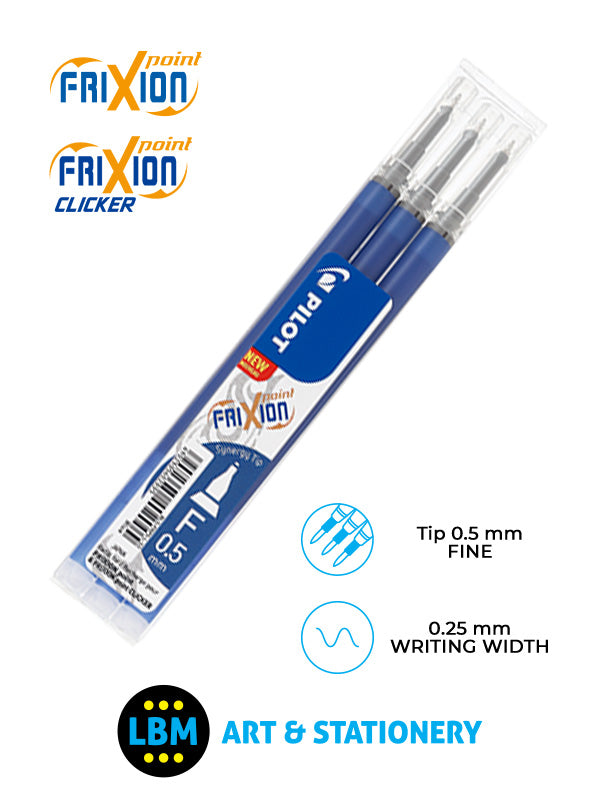 Pilot - Frixion Point / Point Clicker Refills 3-Pack 0.5mm Tip - Choose Colour - BLS-FRP5 - LBM Art & Stationery Store