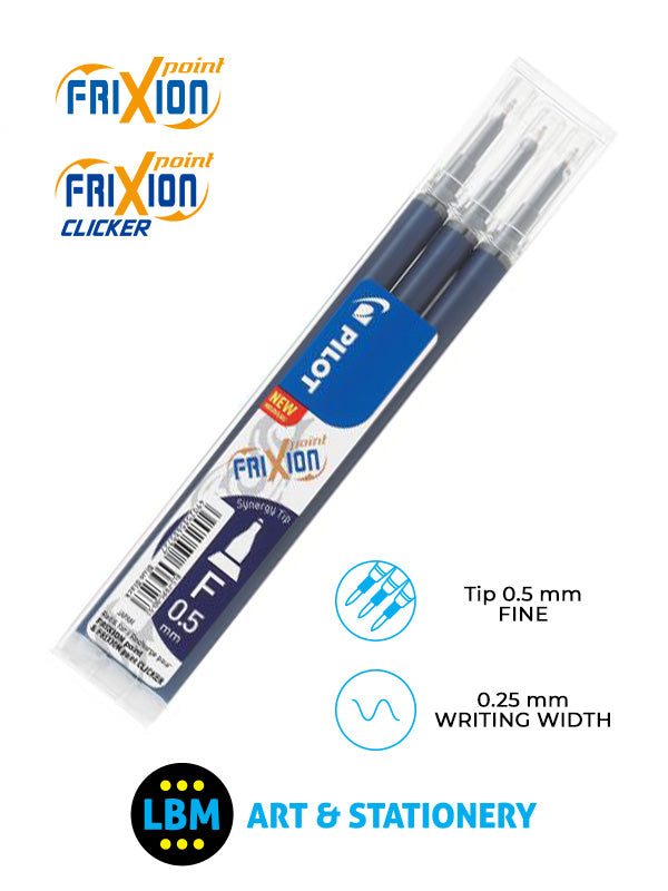 Pilot - Frixion Point / Point Clicker Refills 3-Pack 0.5mm Tip - Choose Colour - BLS-FRP5 - LBM Art & Stationery Store
