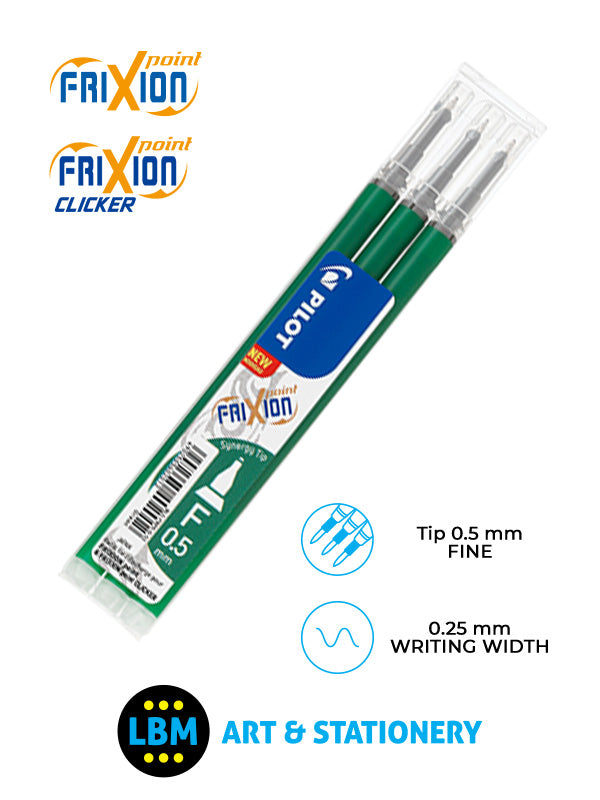 Pilot - Frixion Point / Point Clicker Refills 3-Pack 0.5mm Tip - Choose Colour - BLS-FRP5 - LBM Art & Stationery Store