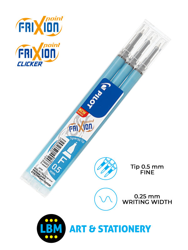 Pilot - Frixion Point / Point Clicker Refills 3-Pack 0.5mm Tip - Choose Colour - BLS-FRP5 - LBM Art & Stationery Store