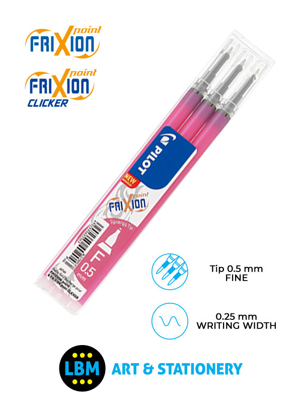 Pilot - Frixion Point / Point Clicker Refills 3-Pack 0.5mm Tip - Choose Colour - BLS-FRP5 - LBM Art & Stationery Store