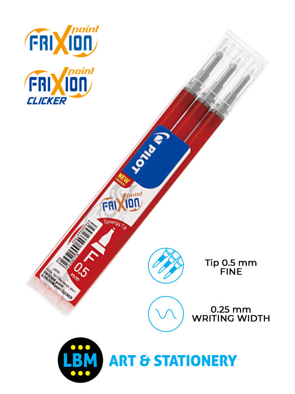 Pilot - Frixion Point / Point Clicker Refills 3-Pack 0.5mm Tip - Choose Colour - BLS-FRP5 - LBM Art & Stationery Store