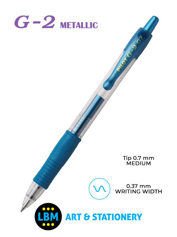 Pilot - G-207 Metallic Retractable Rollerball Pen - Choose Colour - BL-G2-7 - LBM Art & Stationery Store