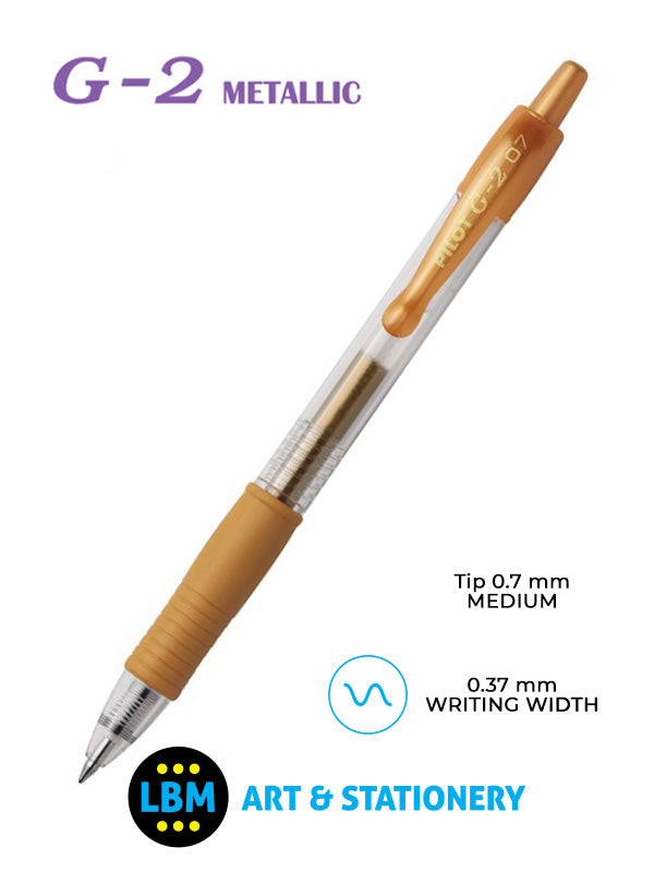 Pilot - G-207 Metallic Retractable Rollerball Pen - Choose Colour - BL-G2-7 - LBM Art & Stationery Store