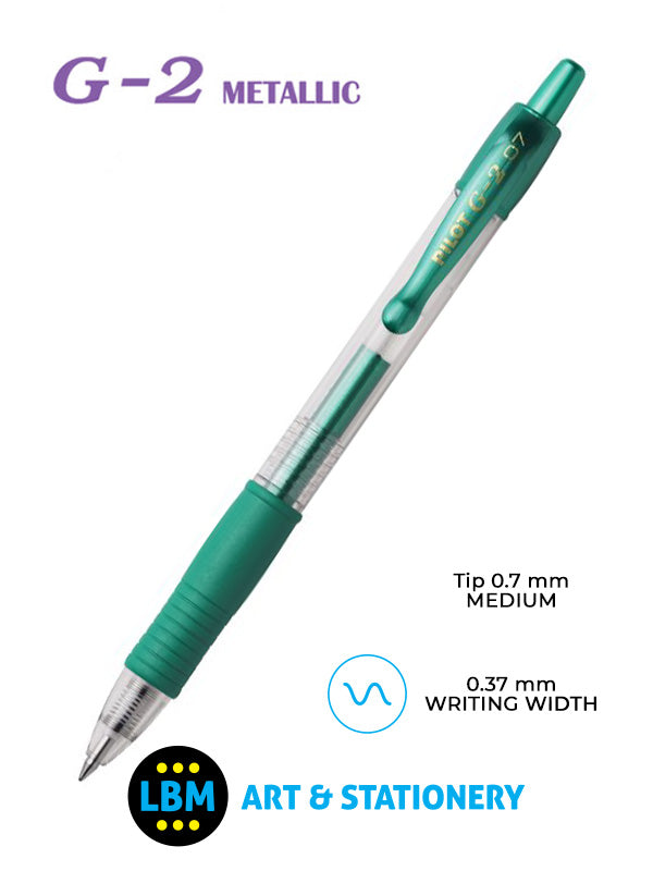 Pilot - G-207 Metallic Retractable Rollerball Pen - Choose Colour - BL-G2-7 - LBM Art & Stationery Store