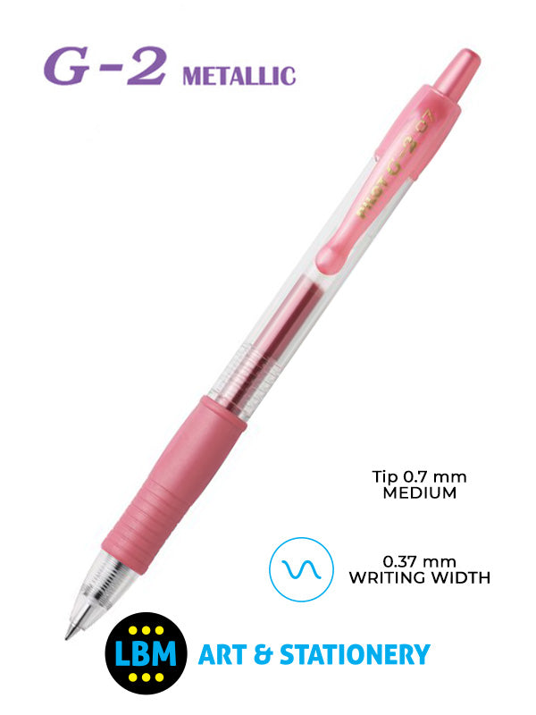 Pilot - G-207 Metallic Retractable Rollerball Pen - Choose Colour - BL-G2-7 - LBM Art & Stationery Store
