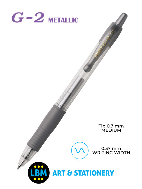 Pilot - G-207 Metallic Retractable Rollerball Pen - Choose Colour - BL-G2-7 - LBM Art & Stationery Store