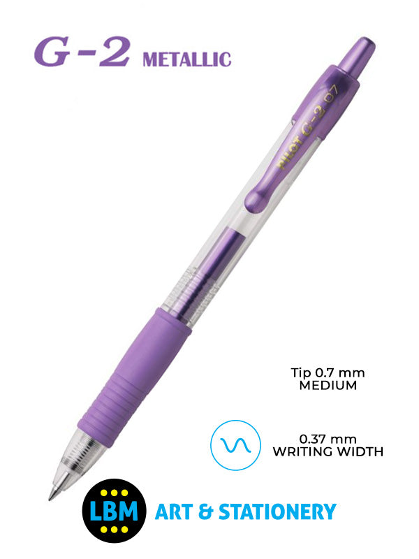 Pilot - G-207 Metallic Retractable Rollerball Pen - Choose Colour - BL-G2-7 - LBM Art & Stationery Store