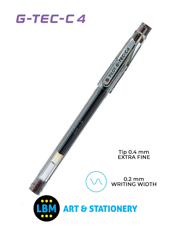 Pilot - G-Tec-C4 Microball Rollerball Pen - Choose Colour - BL-GC4 - LBM Art & Stationery Store