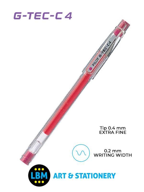 Pilot - G-Tec-C4 Microball Rollerball Pen - Choose Colour - BL-GC4 - LBM Art & Stationery Store