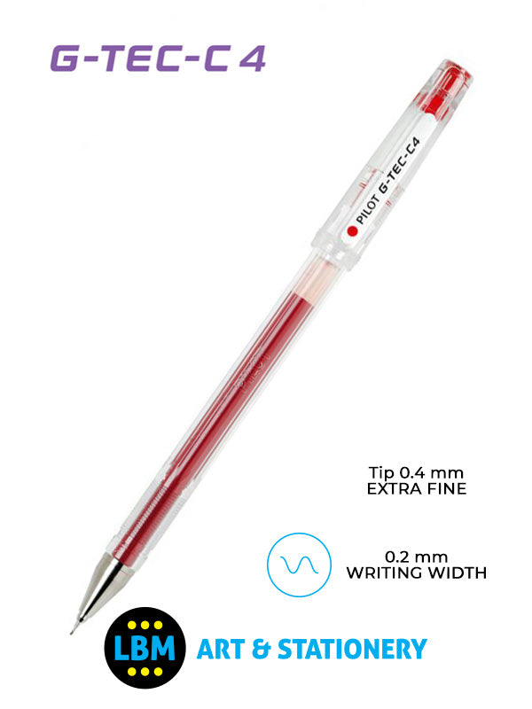 Pilot - G-Tec-C4 Microball Rollerball Pen - Choose Colour - BL-GC4 - LBM Art & Stationery Store
