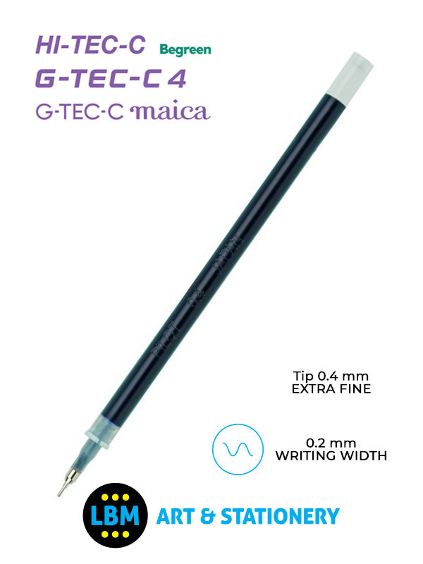 Pilot - Hi-Tec C Grip G-Tec-C4 GTec-C Maica Refills with 0.4mm Tip - Choose Colour - BLS-GC4 - LBM Art & Stationery Store