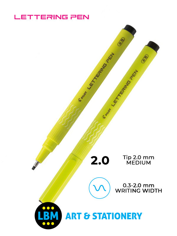 Pilot - Lettering Pen 1.0-3.0mm Tip - Black - SW-DRL - LBM Art & Stationery Store