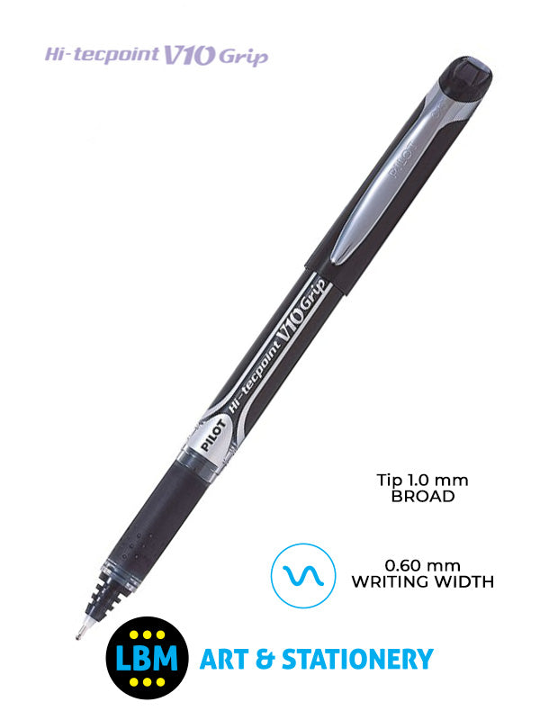 Pilot - V10 Grip Hi-Tecpoint Rollerball Pen - Choose Colour - BXGPN-V10 - LBM Art & Stationery Store