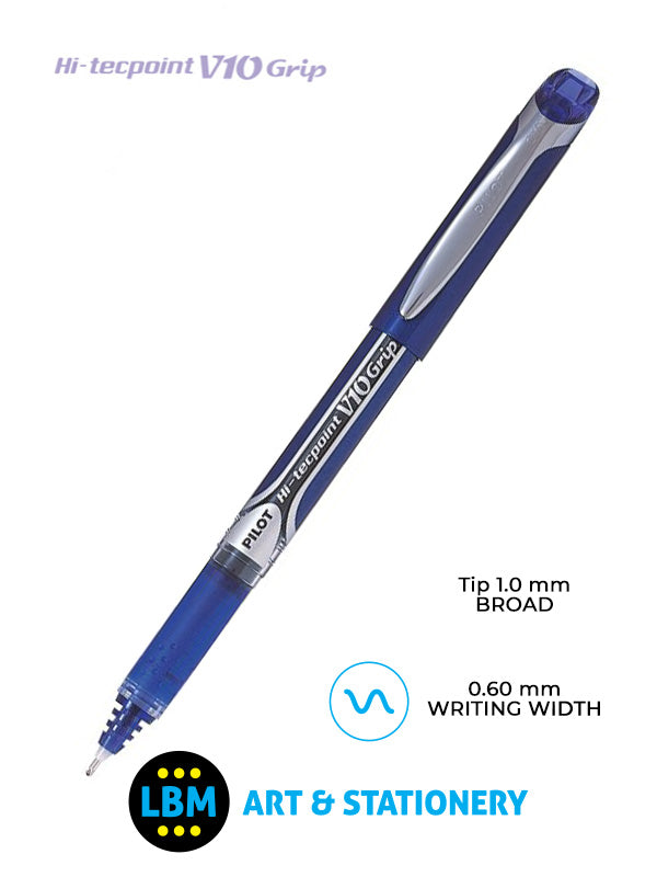 Pilot - V10 Grip Hi-Tecpoint Rollerball Pen - Choose Colour - BXGPN-V10 - LBM Art & Stationery Store