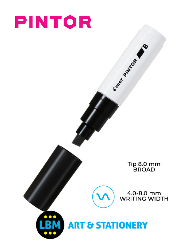 Pilot - Pintor Broad Chisel Tip Marker Pen 8.0mm Tip - Choose Colour - SW-PT-B - LBM Art & Stationery Store