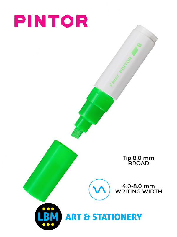 Pilot - Pintor Broad Chisel Tip Marker Pen 8.0mm Tip - Choose Colour - SW-PT-B - LBM Art & Stationery Store