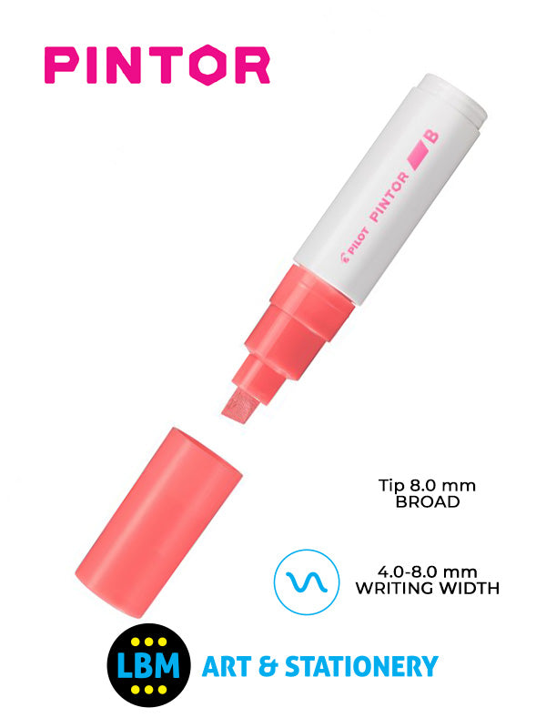 Pilot - Pintor Broad Chisel Tip Marker Pen 8.0mm Tip - Choose Colour - SW-PT-B - LBM Art & Stationery Store