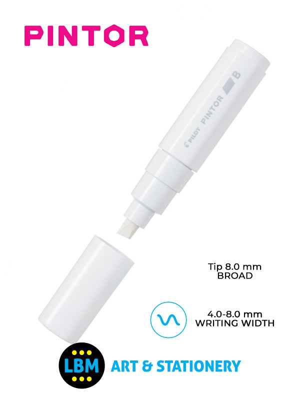 Pilot - Pintor Broad Chisel Tip Marker Pen 8.0mm Tip - Choose Colour - SW-PT-B - LBM Art & Stationery Store