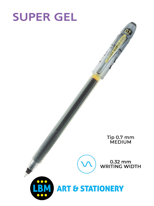 Pilot - Super Gel Rollerball Pen 0.7mm - Choose Colour - BL-SG-7 - LBM Art & Stationery Store