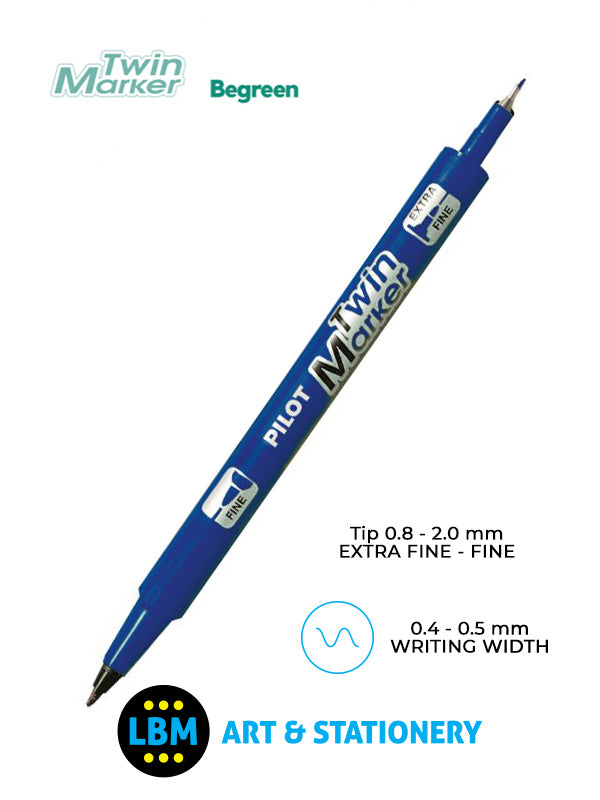 Pilot - Twin Marker Begreen Twin Tip Marker Fine Pen - Choose Colour - SCA-TM-BG - LBM Art & Stationery Store