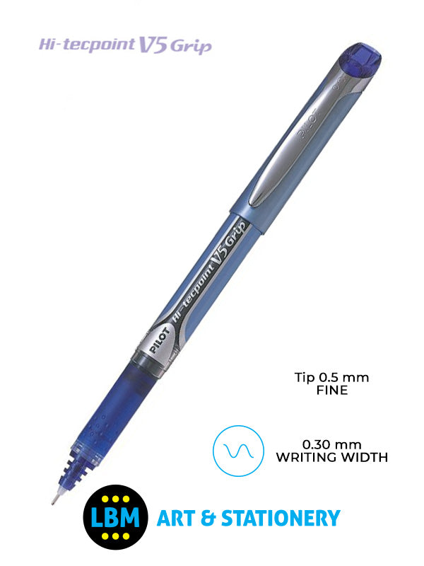 Pilot - V5 Grip Hi-Tecpoint Rollerball Pen - Choose Colour - BXGPN-V5 - LBM Art & Stationery Store
