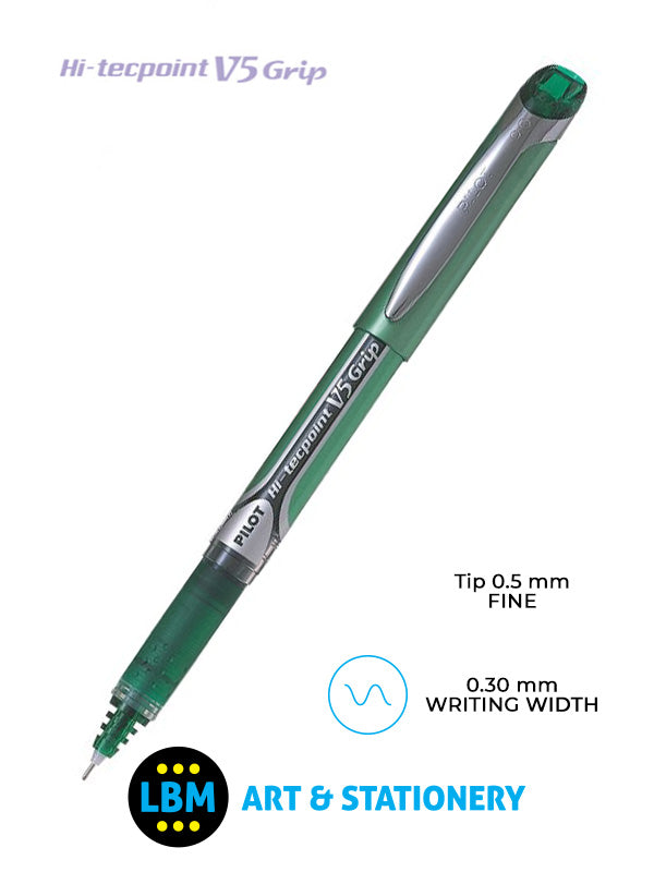 Pilot - V5 Grip Hi-Tecpoint Rollerball Pen - Choose Colour - BXGPN-V5 - LBM Art & Stationery Store