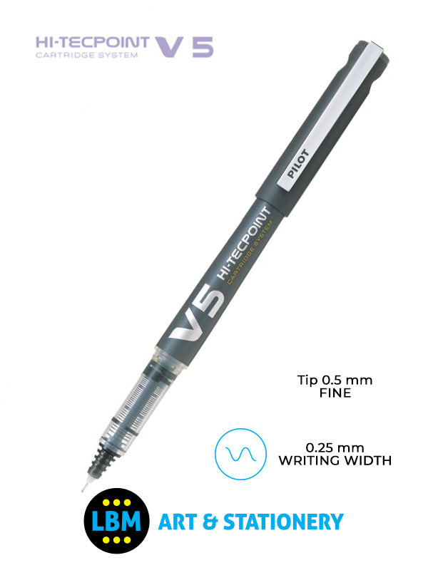 Pilot - V5 Hi-Tecpoint Cartridge System Refillable Pen - Choose Colour - BXC-V5 - LBM Art & Stationery Store