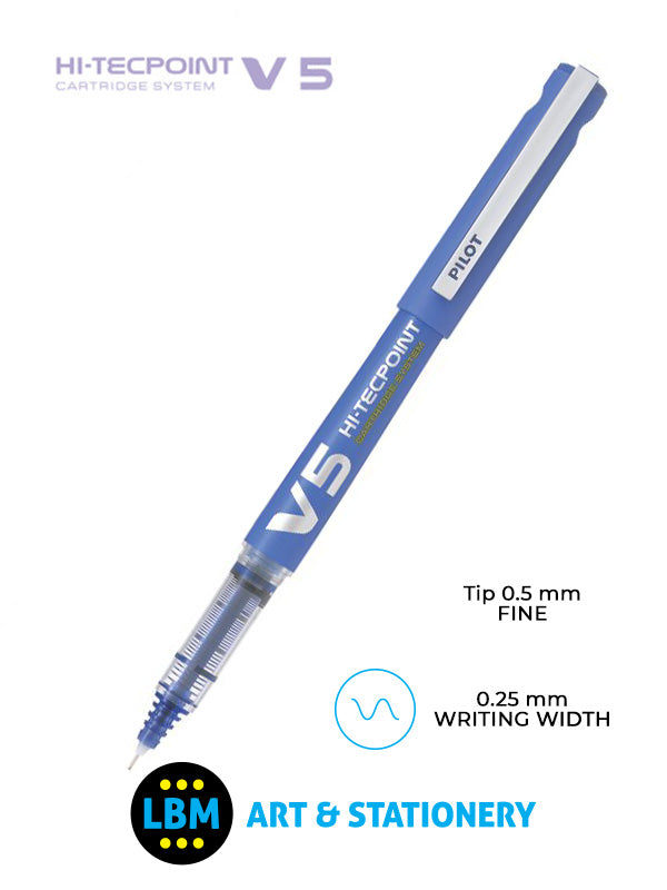 Pilot - V5 Hi-Tecpoint Cartridge System Refillable Pen - Choose Colour - BXC-V5 - LBM Art & Stationery Store