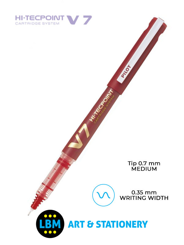 Pilot - V7 Hi-Tecpoint Cartridge System Refillable Pen - Choose Colour - BXC-V7 - LBM Art & Stationery Store
