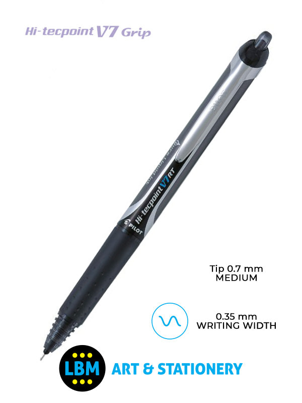 Pilot - V7 Retractable Hi-Tecpoint Rollerball Pen - Choose Colour - BXRT-V7 - LBM Art & Stationery Store