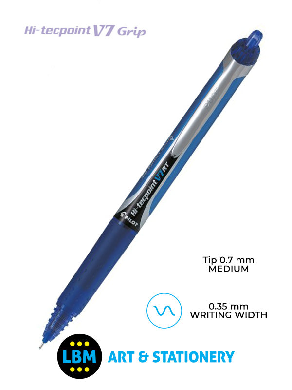 Pilot - V7 Retractable Hi-Tecpoint Rollerball Pen - Choose Colour - BXRT-V7 - LBM Art & Stationery Store