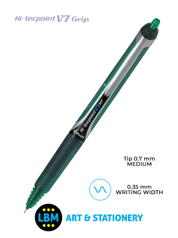 Pilot - V7 Retractable Hi-Tecpoint Rollerball Pen - Choose Colour - BXRT-V7 - LBM Art & Stationery Store