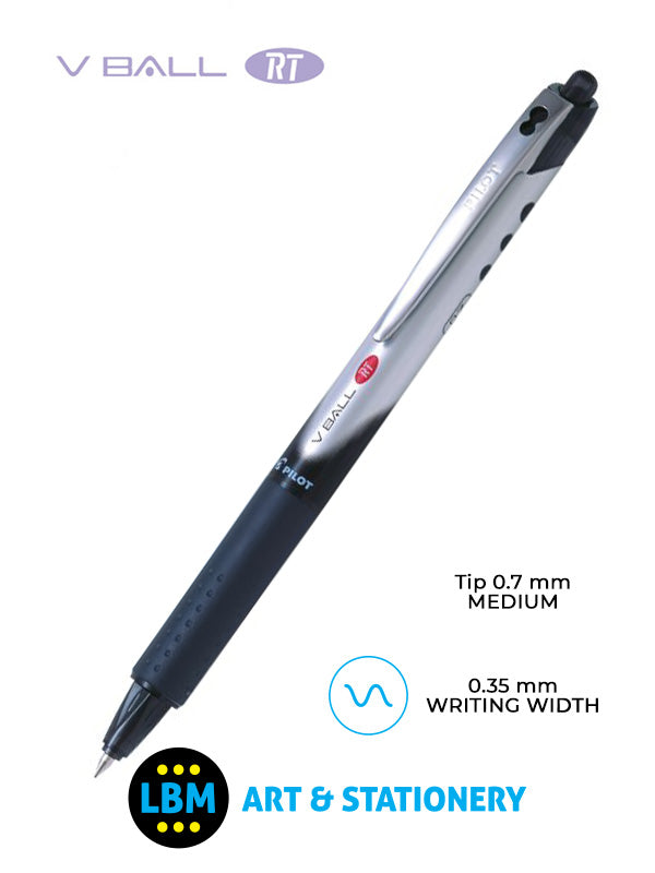 Pilot - V Ball 07 RT Retractable Rollerball Pen - Choose Colour - BLRT-VB7 - LBM Art & Stationery Store