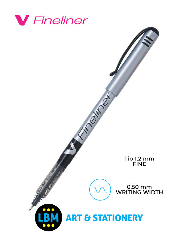 Pilot - V Fineliner Pen 1.2mm Tip - Choose Colour - SW-V-PP - LBM Art & Stationery Store