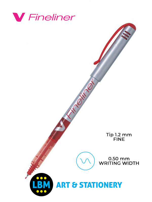 Pilot - V Fineliner Pen 1.2mm Tip - Choose Colour - SW-V-PP - LBM Art & Stationery Store
