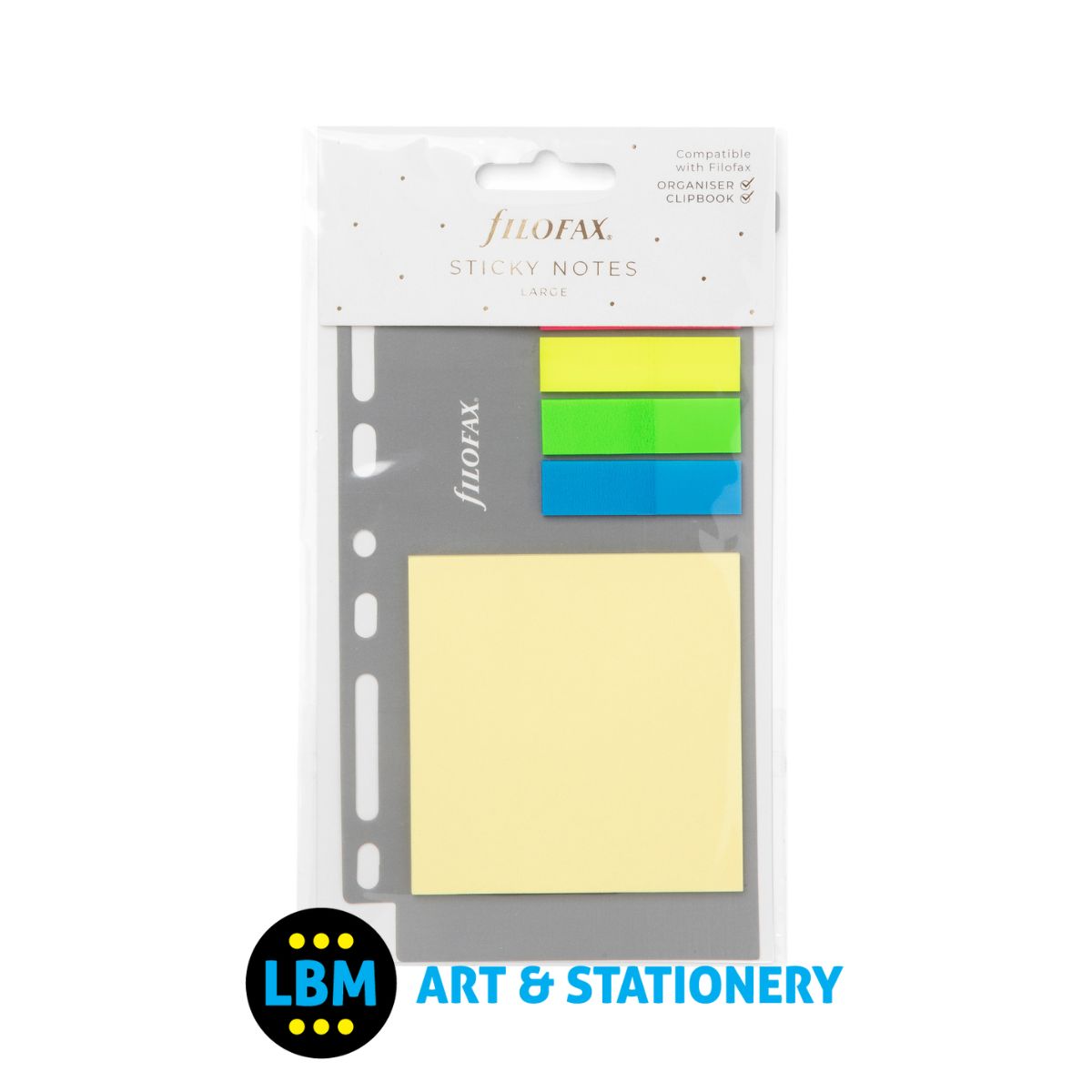 Filofax - Assorted Sticky Notes Large  - Multi-fit - A4 A5 Deskfax Personal - 130136