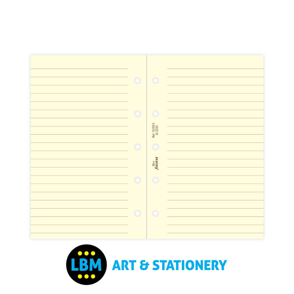 Filofax - Cotton Cream Ruled Lined Notepaper Refill - Mini Organiser - 513053