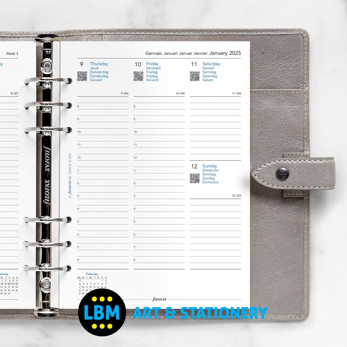 Filofax - 2025 A5 Diary Refill Week On Two Pages Multi-language 25-68514 - LBM Art & Stationery Store